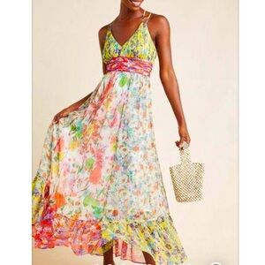 ANTHROPOLOGIE MALIBU FLORAL MAXI DRESS